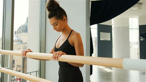 Portrait Of Attractive Brunette Ballerina Stock Footage Video Royalty Free