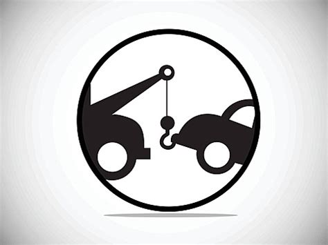 Car Towing Truck Icon Vector Illustration Rescue Transportation Truck