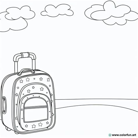 Coloring Page Of Suitcase For Kids Download Or Print For Free