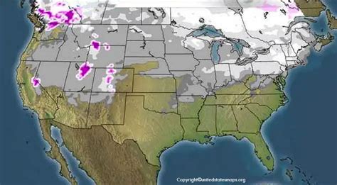 US Snow Cover Map | Snow Cover Map Of United States