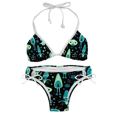 Alien Detachable Sponge Bikini Set Adjustable Strap One Piece
