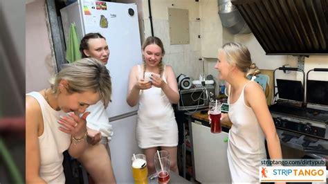 Beautiful College Student Licks Hot Beautiful Woman During Their Work In A Fast Food