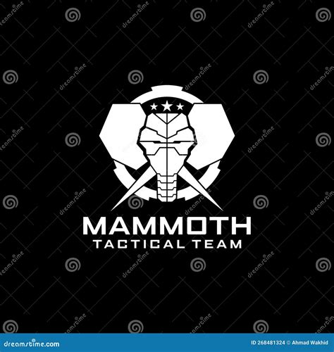 Tactical Target Black And White Mammoth Elephant Logo In Circle Vector