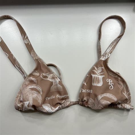 PacSun Women S Brown And White Bikini And Tankini Tops Depop