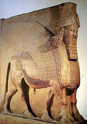 Winged Human Headed Bull Neo Assyrian Period Reign Of Sargon Ii