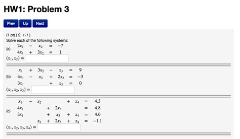 Solved Solve each of the following systems: | Chegg.com