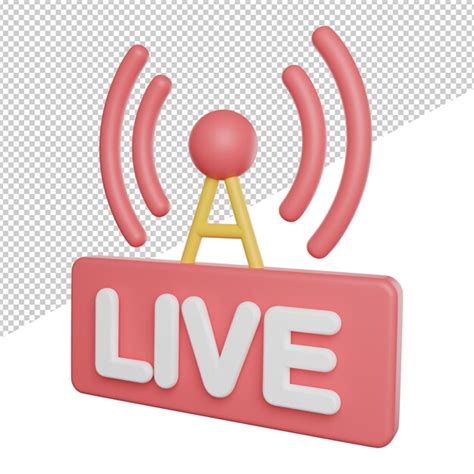 Premium Psd Live Streaming Sign Side View 3d Rendering Icon