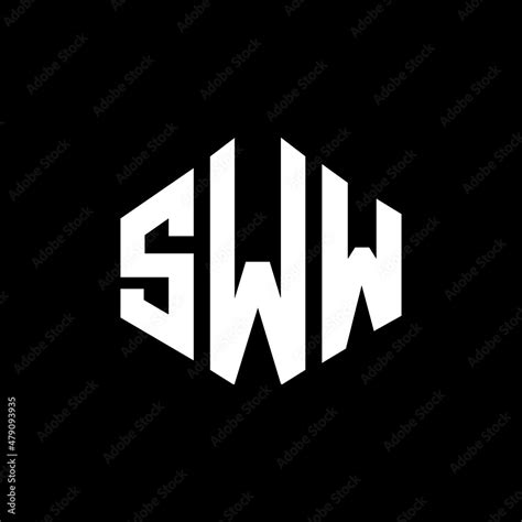 SWW letter logo design with polygon shape. SWW polygon and cube shape ...