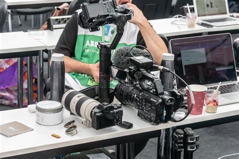 Sony professional cameras editorial image. Image of exposition - 158747810