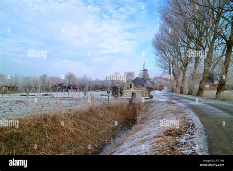entrance rysum in ostfriesland in winter Stock Photo - Alamy