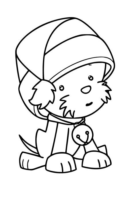 Free Printable December Dog Coloring Page Sheet And Picture For Adults