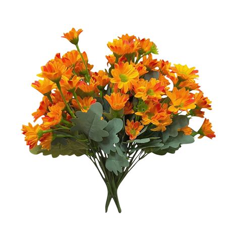 5 Bundles Artificial Mums for Outdoors/indoors Faux Pansies Fake Mums