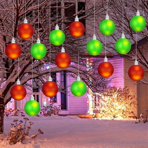 Glimin 16 Pcs LED Large Christmas Balls Ornaments Colorful Lights Ball