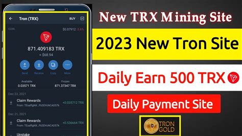 New Trx Mining Platform Daily Trx Earning Site Tron Gold Trx