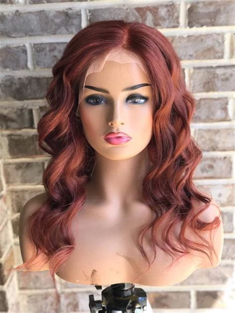 Auburn Lace Front Wig Short Wavy Lace Front Wigs Copper Red Wig For Women Aeshaper® Your