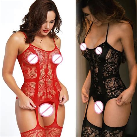 Lingerie Rotique Sans Entrejambe Pour Femmes Sous V Tements Sexy Costumes En Latex Catsuit