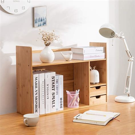 Amazon GWXJZ CD DVD Racks Desktop Bookshelf Organiser Solid Wood