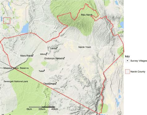 Map Of Maasai Mara Ecosystem Showing The Location Of Survey Sites