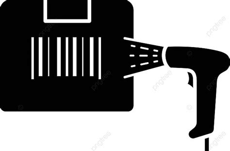 Glyph Icon Of Barcode Scanner For Scanning Box Labels Vector Logistic