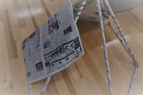 新聞紙で作ったテントの作り方：宝来こども園｜社会福祉法人 大谷菩提樹会/北海道音更町・帯広市