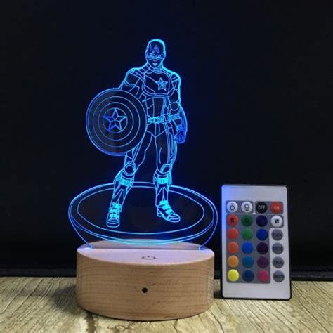 Lampka Nocna LED 3D Marvel Captain America Szczecin Kup Teraz Na