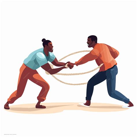 Intense Battle Between Black Skin Man and European Guy Vector