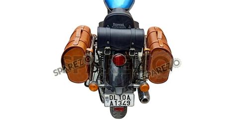 Royal Enfield Meteor 350cc Leather Brown Tan Bags With Mounting Fitting