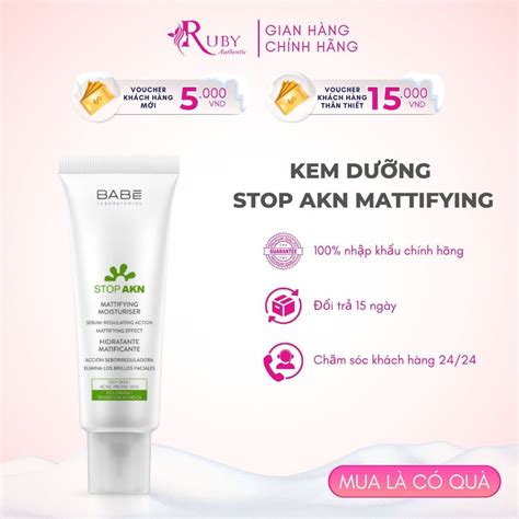 Kem Dưỡng Babe StopAKN Mattifying Moisturiser Kiềm Dầu Hỗ Trợ Giảm Mụn ml Shopee Việt Nam