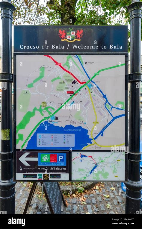 bala uk sep    map   town  displayed   public notice board   high