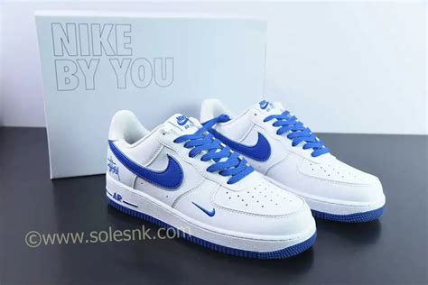 Nike Air Force 1 Low White Blue Custom BY You - SoleSnk