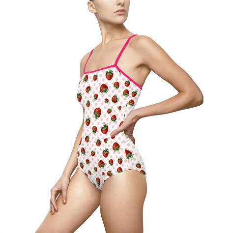Coquette Strawberry One-piece Swimsuit,.open Back, Coquette Clothing