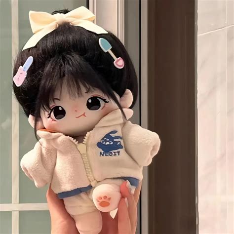 Jual 20cm Plush Human Doll Figure Baby Doll Cute Face Kawaii Nude Cotton Body Dolls Stuffed