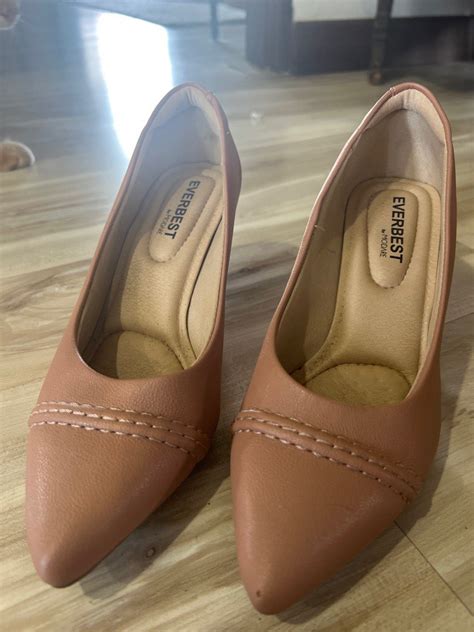 Everbest Pink Nude Pump Shoes Women S Fashion Footwear Heels On Carousell