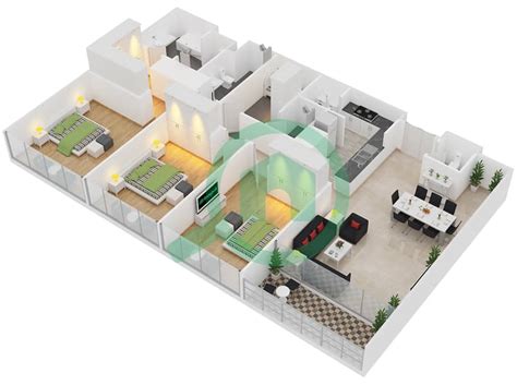 Floor Plans For Type B Bedroom Apartments In Al Nada Bayut Abu Dhabi