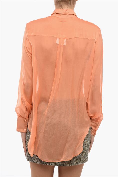 Oseree Silk Chiffon Lingerie Shirt Women Glamood Outlet