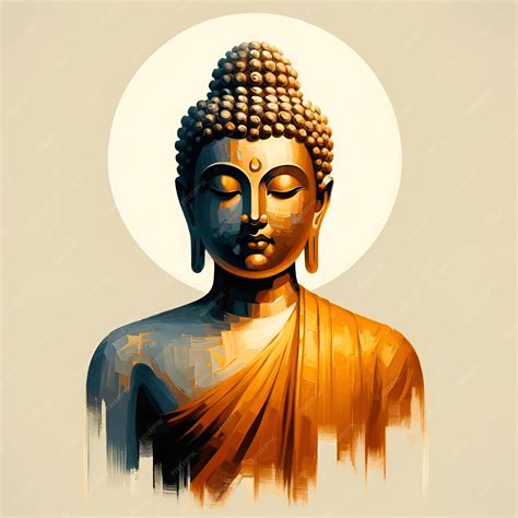 premium photo illustration  buddha portrait  buddha purnima