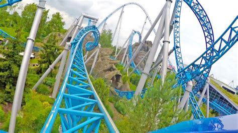 4K Blue Fire Roller Coaster Front Seat POV Europa Park Germany Acordes ...