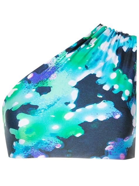 Lenny Niemeyer One Shoulder Abstract Print Bikini Top Farfetch