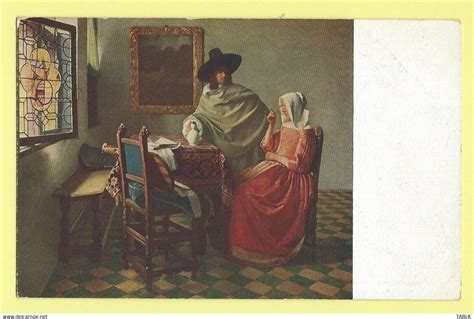 Peintures And Tableaux 5108 Vermeer V Delft Herr Und Dame Beim Wein