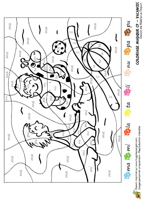 Dessin Coloriage Magique Cp Vacances Et Jeux