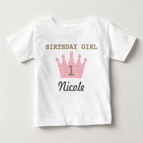 Personalized Birthday Girl Crown Shirt Zazzle Girl Birthday