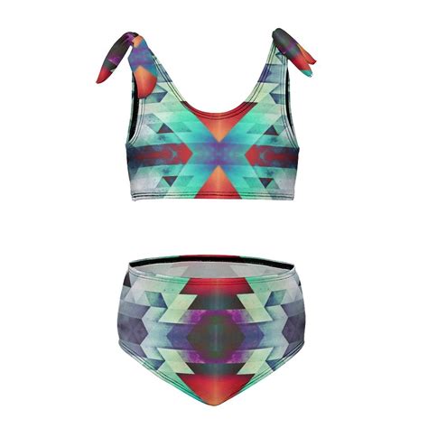 Color Blocks Girl S 2 Piece Bikini Set Beach Sport Swimsuit Swimwear 12 14Y170cm Walmart