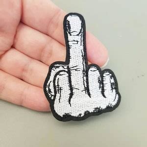 Middle Finger Patch Fuck Off You Sign Symbol Iron On Man Men Etsy