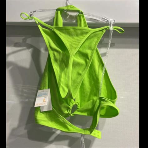 Brand New Bikini With Tags Lime Green Thong Swim Depop