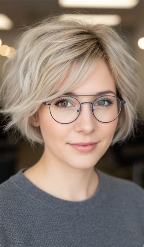 short shag haircuts icy beige blonde shaggy bob haircut  fine hair