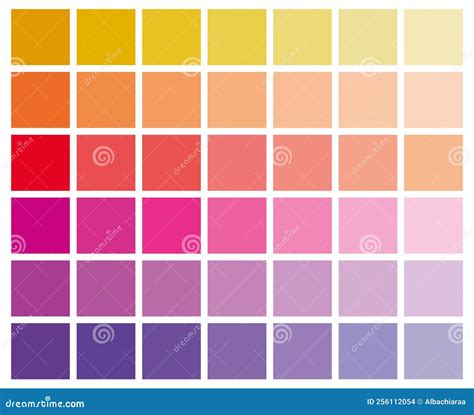 Color Swatch Warm Shades Vector Illustration Stock Vector