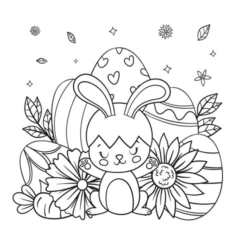 Симпатичная книжка-раскраска с кроликом | Бесплатно векторы