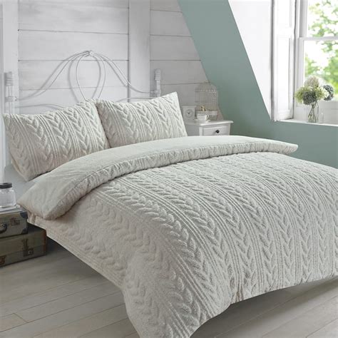 Home Collections Pinsonic Sherpa Duvet Cream Set 01661 Duvet Set