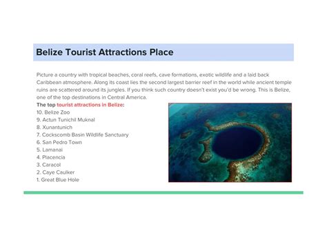 PPT - Belize Tourist Attractions Place PowerPoint Presentation, free