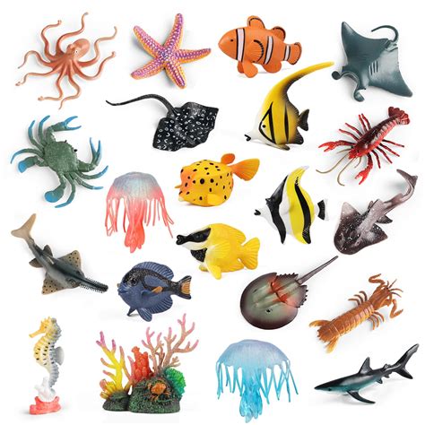 Amazon.com: kukifun Sea Animals Toys Figures 21Pcs, Plastic Marine